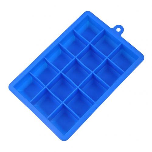 15- hullers fødevaregodkendt silikone isform whisky isbakke firkantet formet diy is rektangel køkken barværktøj: Mørkeblå