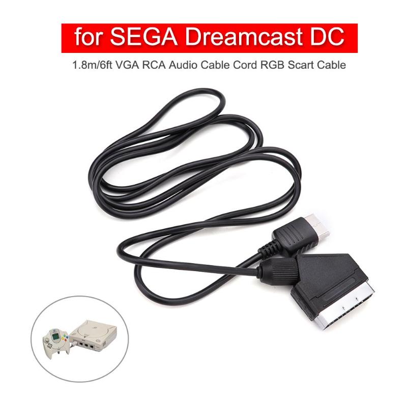 1.8M/6ft Vga Rca Audio Kabel Cord Scart Kabel Tv Av Lead Real Rgb Scart Kabel Vervangen Verbinding kabel Voor Sega Dreamcast Dc