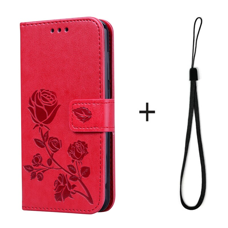 Funda abatible para Samsung Galaxy A12, Funda de cuero PU con billetera, Capa magnética para Samsung A12 SM-A125F, funda protectora para teléfono: MGH Red Strap