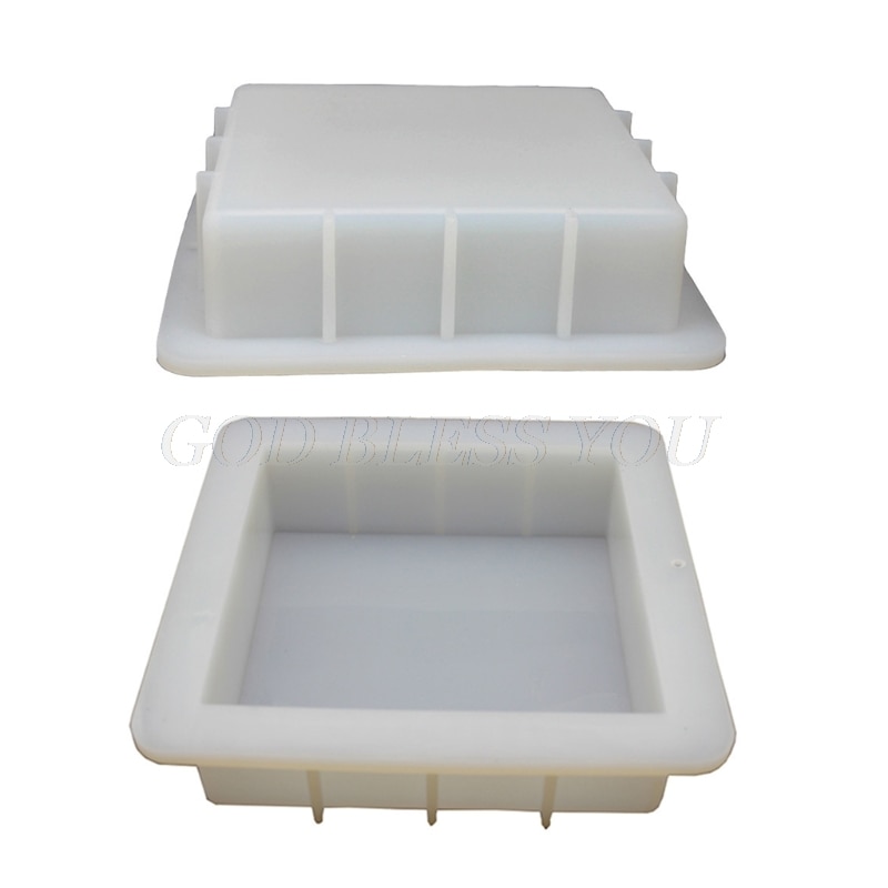 6 Inch Vierkante Cube Silicone Slab Mold Voor Zeep Maken Capaciteit 1100Ml