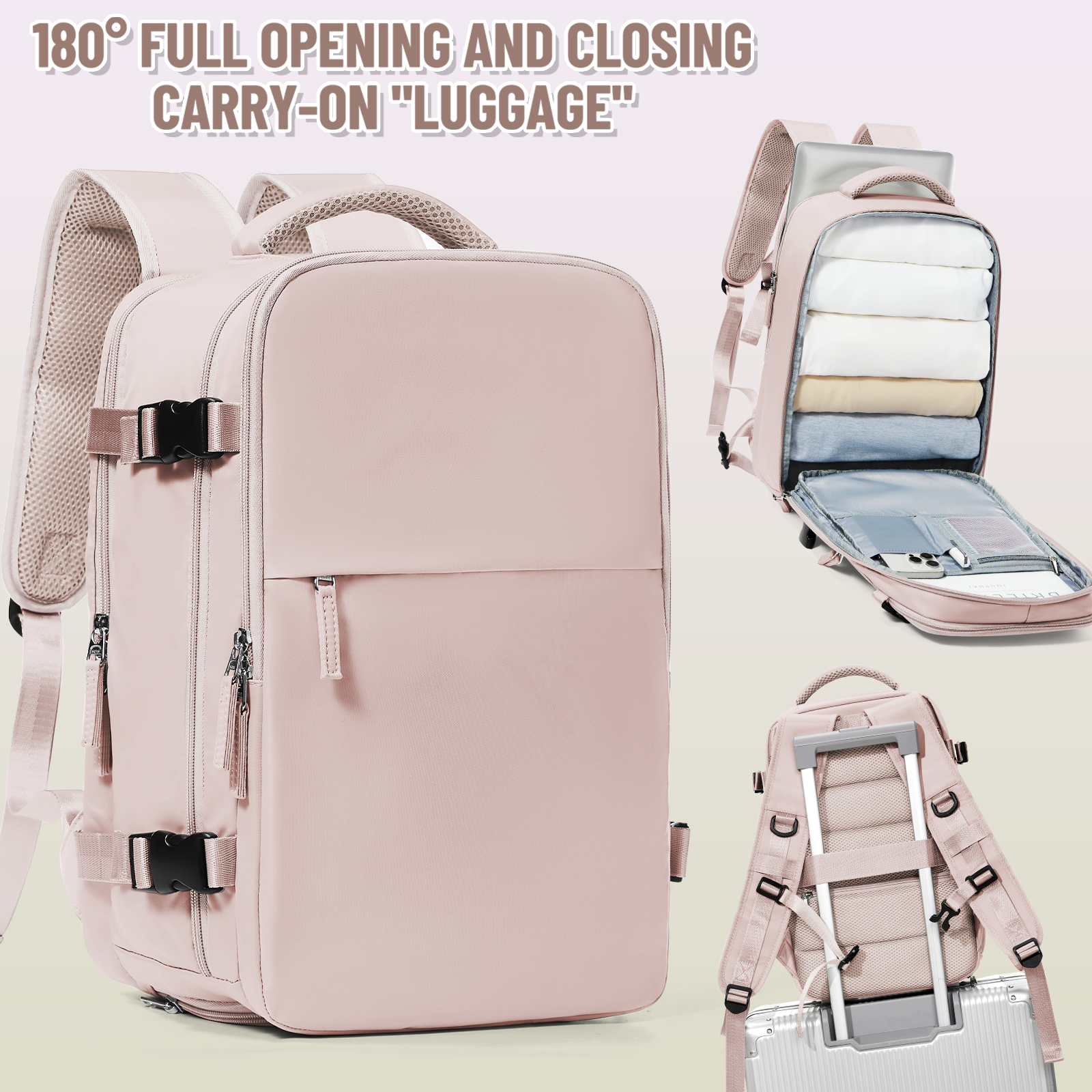 Mochila de viaje para avión de cabina Ryanair 40x20x25 aprobada por vuelo, mochila para ordenador portátil para mujeres y hombres, mochila femenina de