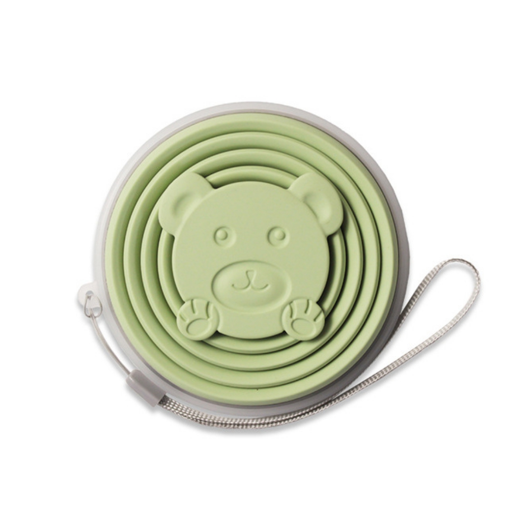Gobelet pliable rétractable Portable en Silicone de 270ml, avec couvercle de dessin animé, gobelet télescopique pliable, gobelet d&#39;eau de voyage en plein air: C