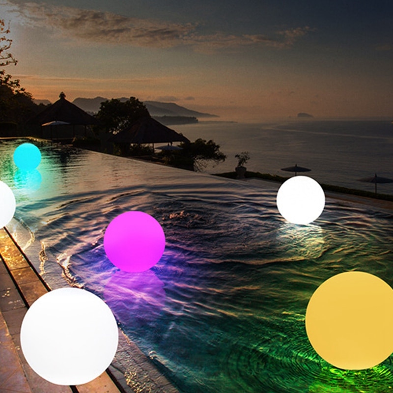 Big Colorful Outdoor Garden Glowing Ball Lights with Remote Patio Landscape Pathway LED Illuminated Ball Table Lawn Lamps 2