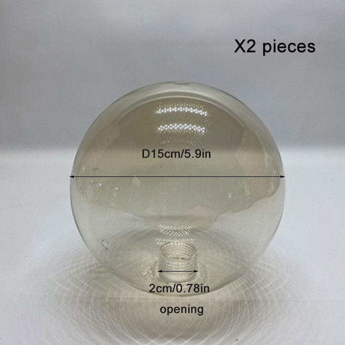 D10cm D12cm D15cm Rauch G9 Glas Lampenschirm Ersatz mit 2cm Öffnung Cognac Bernstein Grau Grau Globus G9 Schattenabdeckung für Teile: green