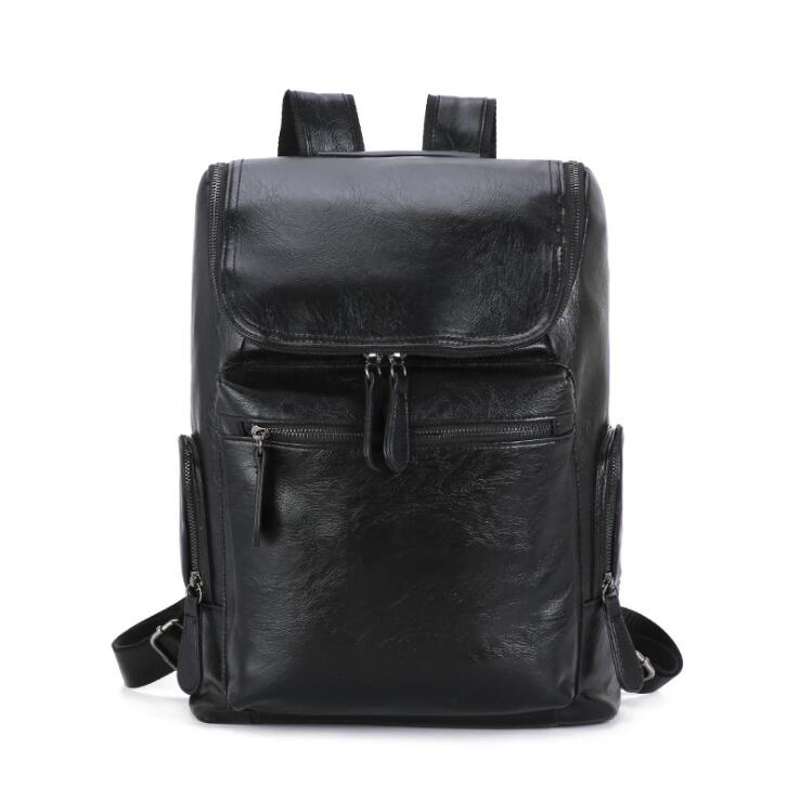 Men Backpack Leather Male Functional bags Men Waterproof backpack PU big capacity Men Bag School Bags For Teenager LI-2325: Default Title