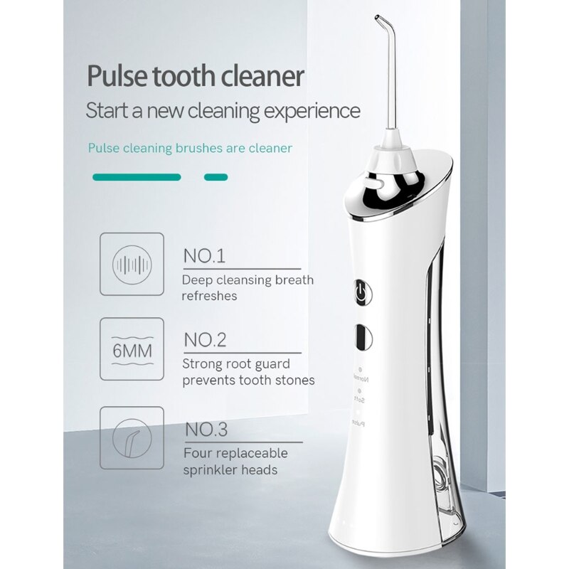 Water Pick Teeth Cleaner Flosser, Cordless Water Flosser for Gingivitis Food Debris Oral Braces & Bridges Care, Pulsation Water