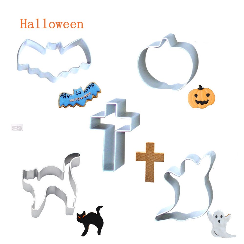 Familie bakken diverse soorten modelleren optionele mini koekjes aluminium uitstekers kerst halloween koekjesvorm