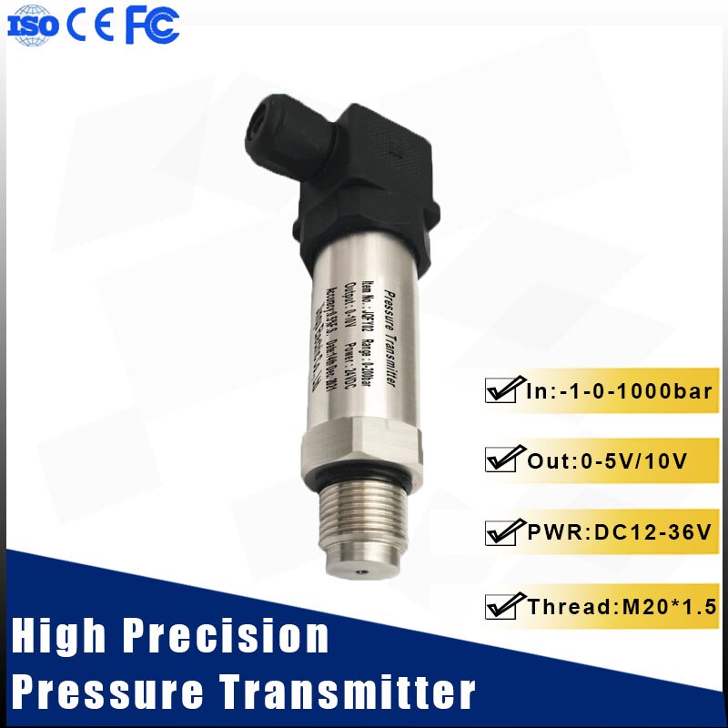 Pressure Transmitter 0-5V 10V Output Pressure Sensor Water Pressure Oil Pressure Air Pressure Hydraulic Sensor M20*1.5 Thread