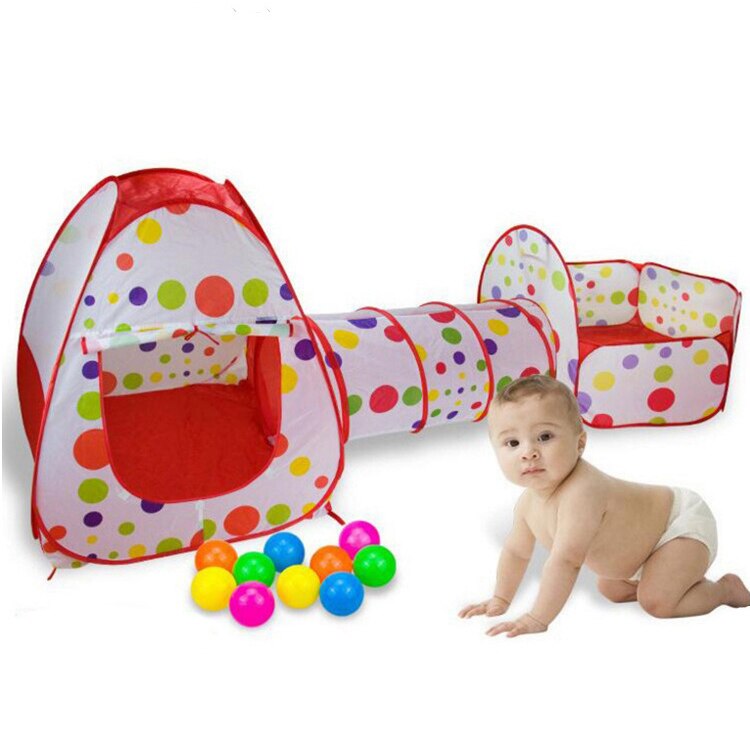 3 In 1 Kinderen Pijp Kruipen Tent Enorme Speelhuis Speelhuis Tuin Ballenbad Outdoor Indoor Baby Kinderbox speelgoed Tenten