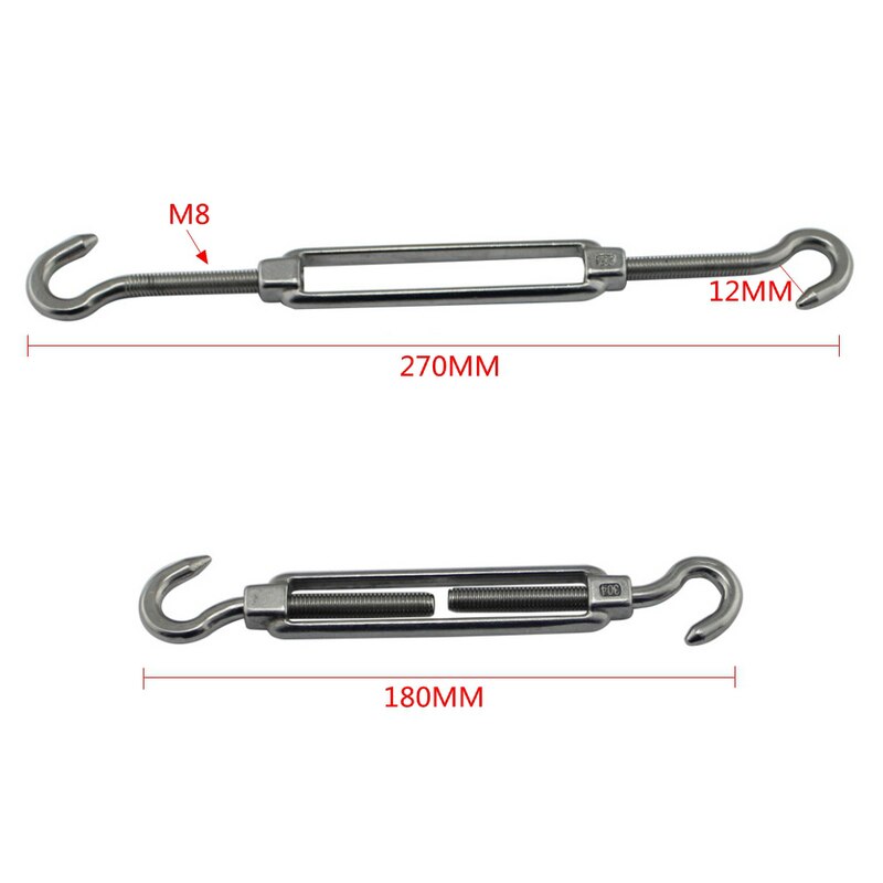 M8 Sun Shade Sail Hardware Kit For Outdoor Patio Sun Shade Canopy Stainless Steel Plastic Expansion Snap Hooks Turnbuckle Pad