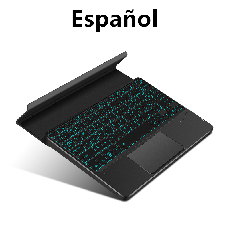 AJIUYU TouchPad Tastatur Bluetooth Hintergrundbeleuchtung Für Teclast M40 Pro T40 Plus P20H P25 P20HD X6 X5 X4 X16 P80X M16 m40SE M30 Tablet: Black Spanish