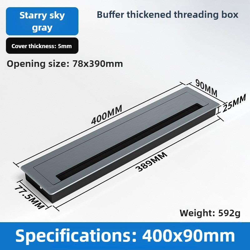 1 ST aluminium rechthoekige bureau kabeldoorvoertules draadgat deksel Kabeluitlaat Poort Oppervlak tafel kabel gat Meubelbeslag: YELLOW