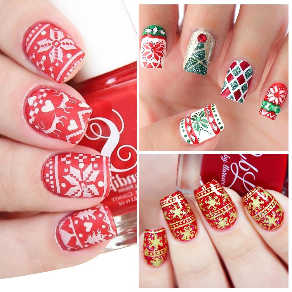 STZ noël Nail Art estampage plaques flocons de neige Dreamcather étoile timbre à ongles modèle pochoir manucure moule outils STZ/MC