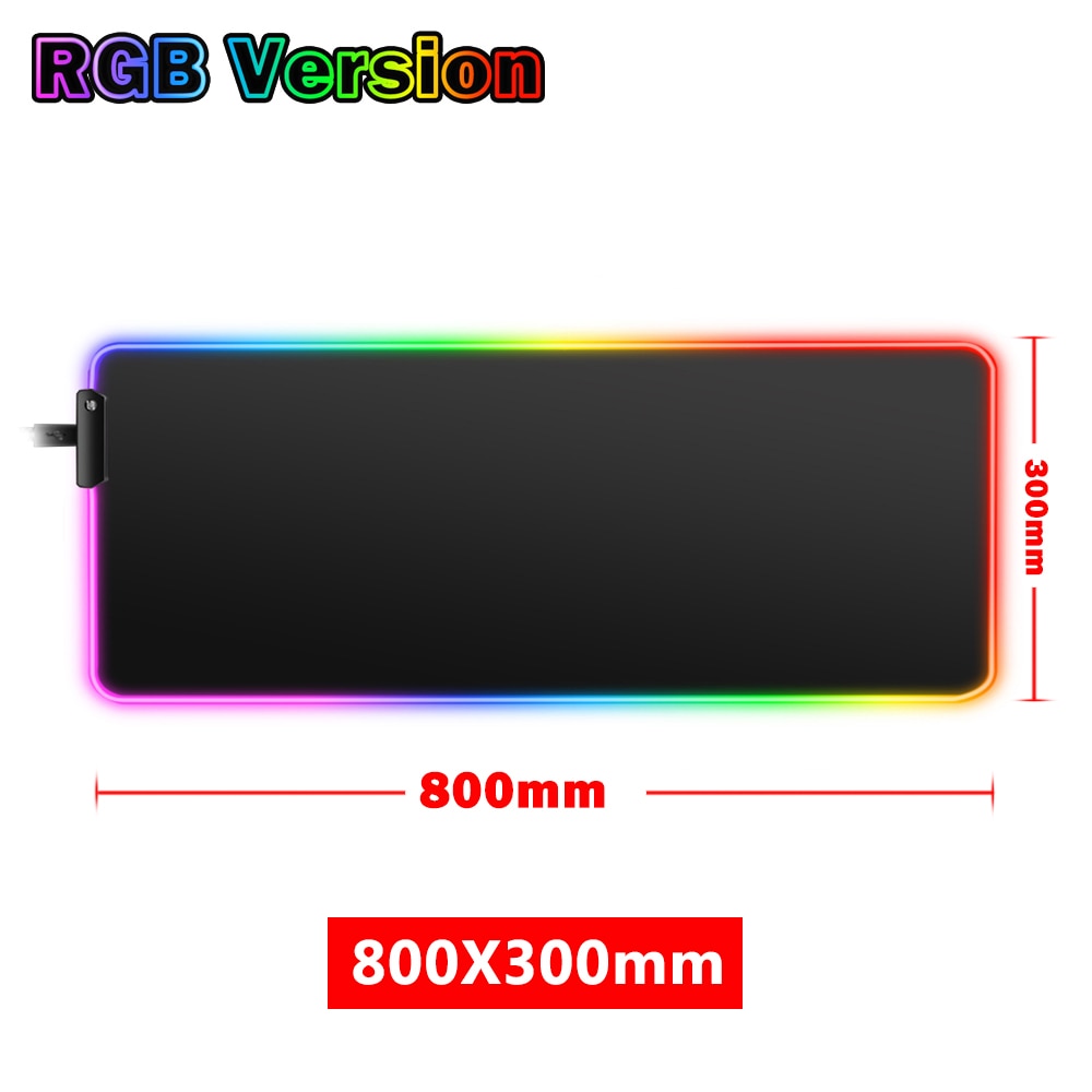 Rgb iso pelihiirimatto led-taustavalaistu matto iso koko mausepad peli näppäimistö hiirimatto gamer pöytä matto tietokoneen hiirimatto: Rgb 800 x 300mm