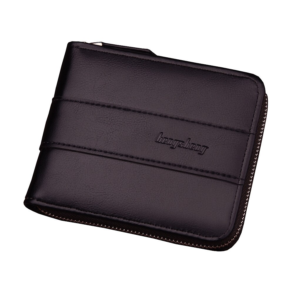 ¡Novedad de ! Cartera corta para hombre, cartera para hombre con cremallera, monedero Retro multifunción de gran capacidad para hombre