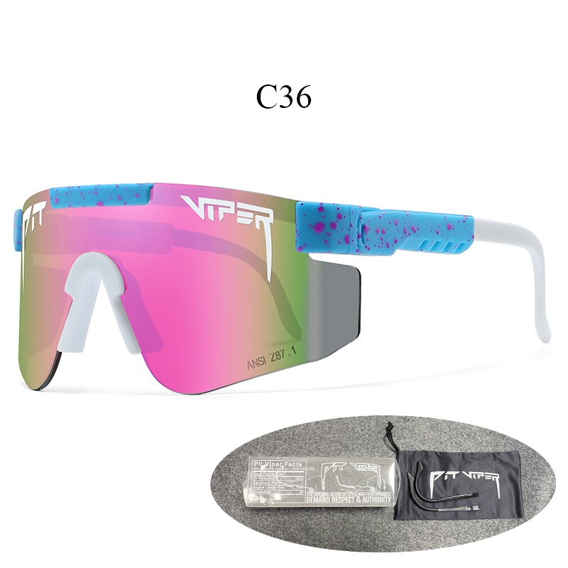 Pit Viper Vissen Zonnebril Outdoor Bril Sportbrillen Fietsen UV400 Fiets Zonnebril Mtb Goggles Met Case: C36