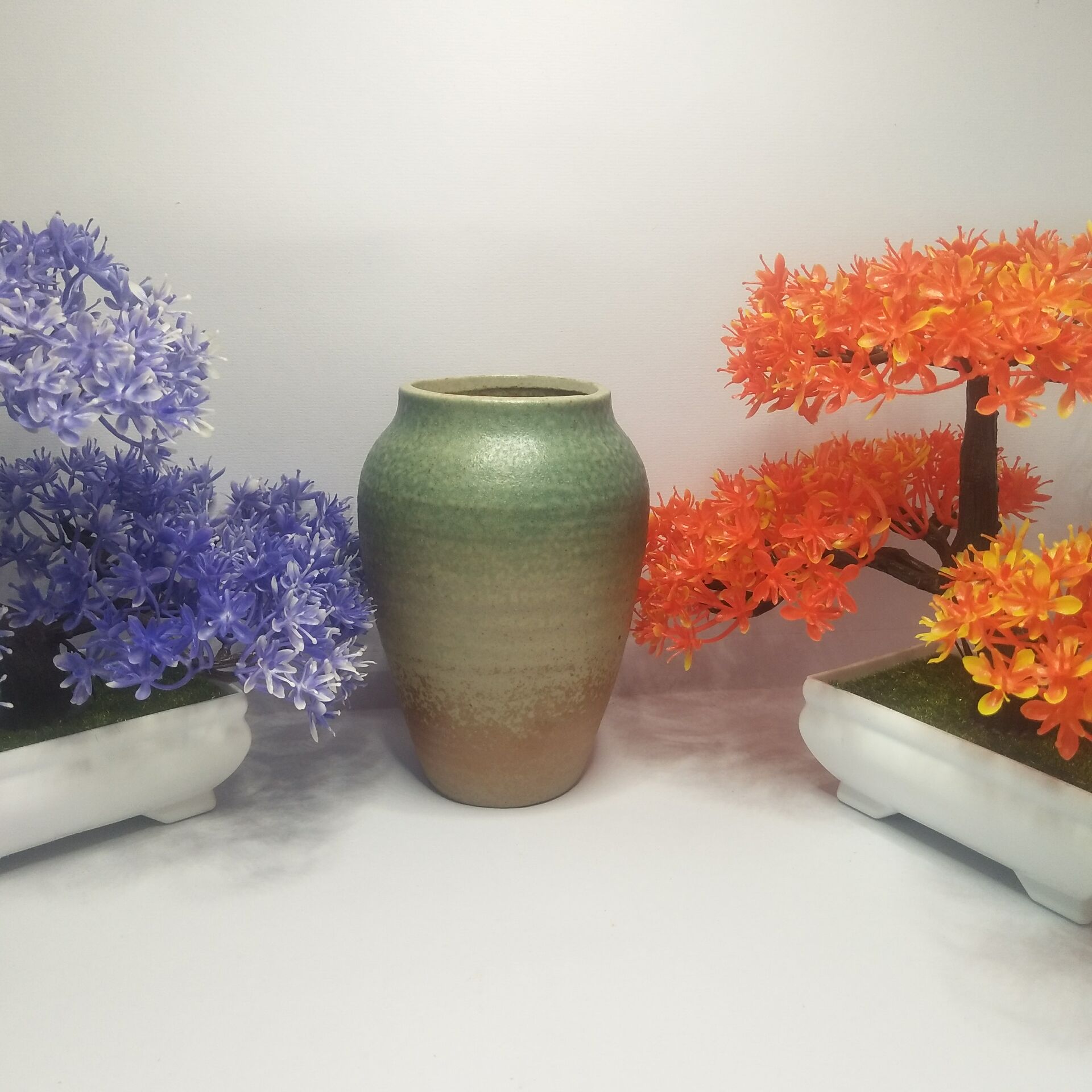 Ceramic Flower Pot Large Round Succulent Rust Old Pile Flower Pot Breathable Retro Potted High Mouth Flower Pot: W