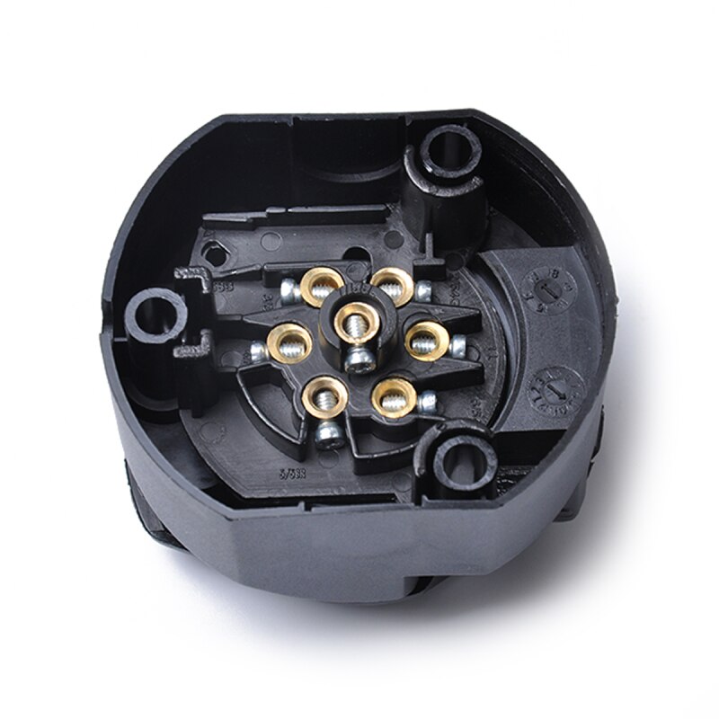 European Standard Truck Trailer Link Flat Round Cars Trailer Connector 12V 7-Pin Flat Round Trailer Connection Socket