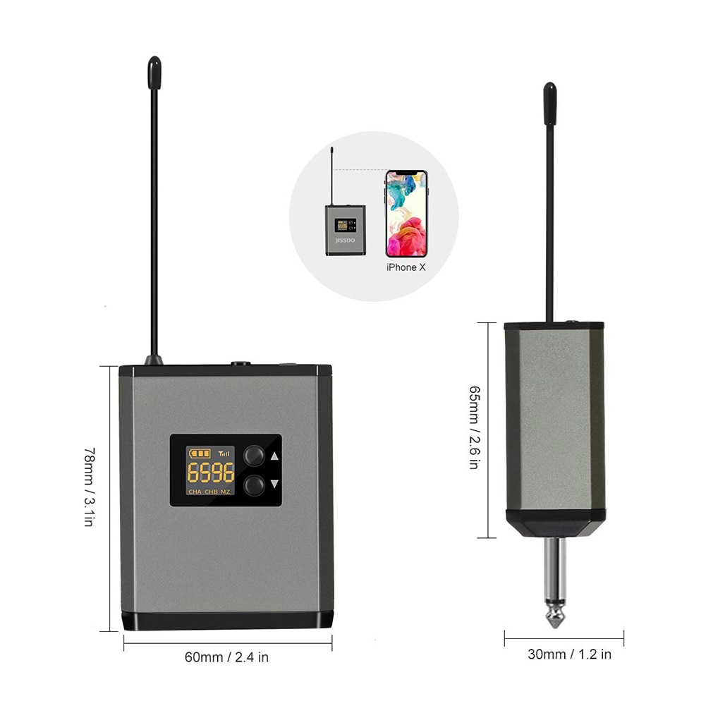 Microfono senza fili Sistema di 3.5/6.35mm Senza Fili Microfono Lavalier Microfono Mini Risvolto Mic Portatile Trasmettitore per il Discorso di Registrazione