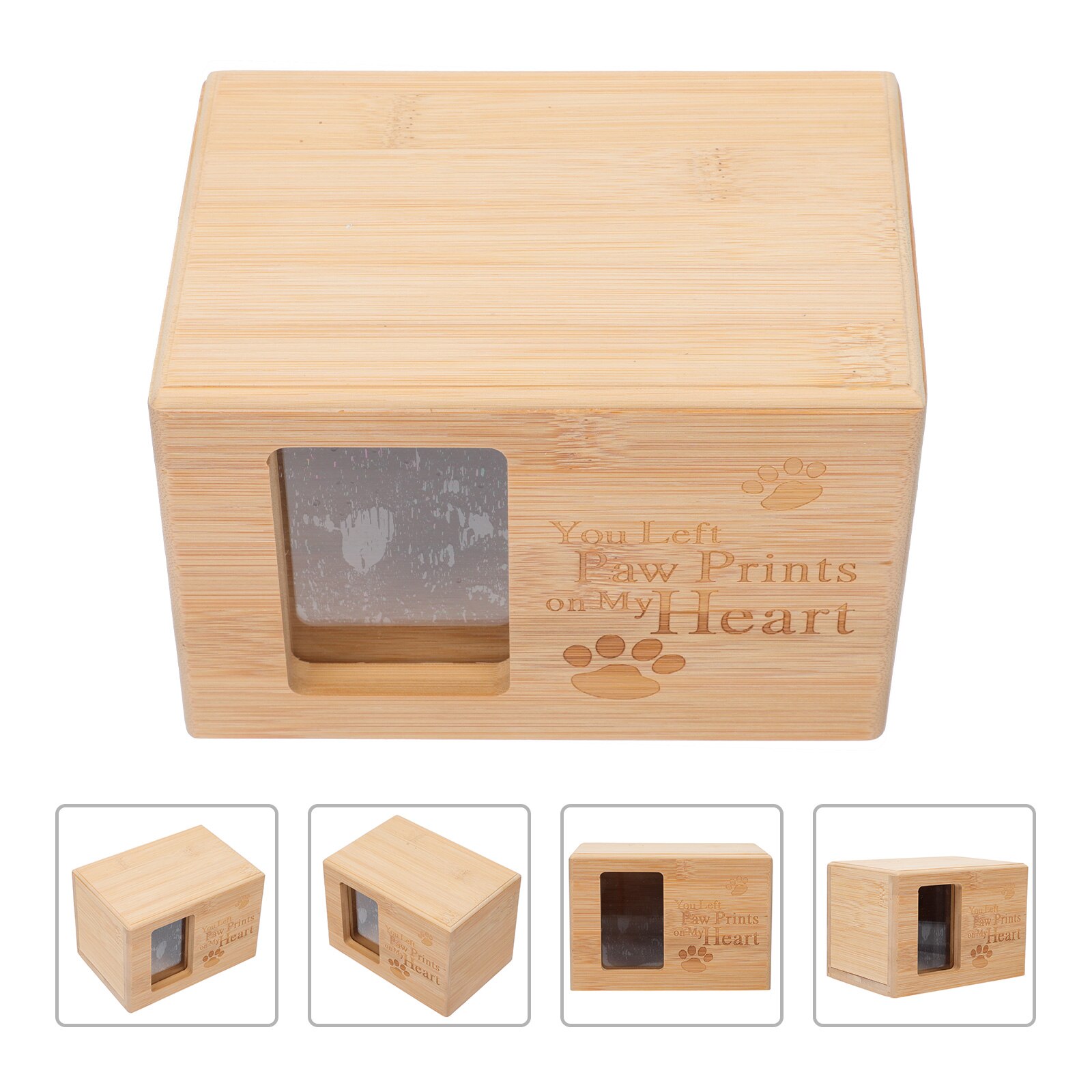 1Pc Pet Cremation Urns Dogs Ashes Cremation Box Bamboo Pet Urns Cinerary Casket