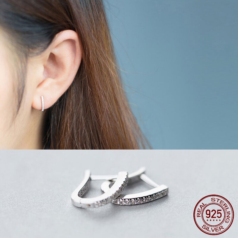 La Monada U Cerchio Orecchini A Cerchio per Le Donne in Argento 925 Multa Minimalista Delle Donne Degli Orecchini Dei Monili Orecchini A Cerchio in Argento sterlina 925