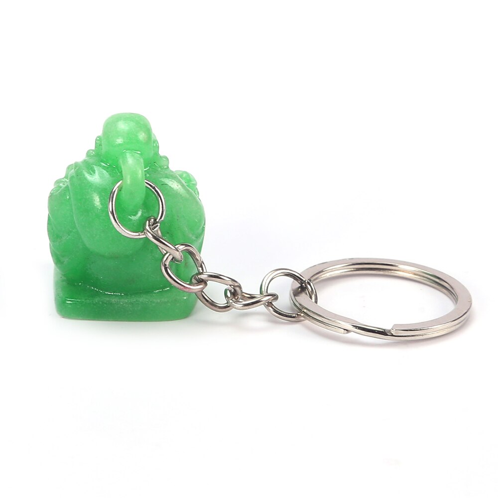 1 Llavero de resina Jade Maid Decoración del hogar Feng Shui Boeddha Smiley Grote Buik Boeddha Ambachten Decoratie Boeddha