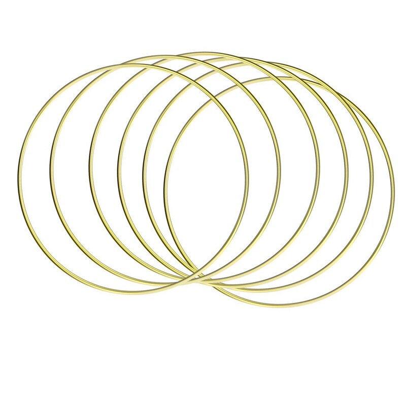 6 stuks 35cm metalen slingers slingers slinger gouden frame ring voor bruiloft slinger decoratie en doe-het-zelf dromenvanger handwerk: Default Title