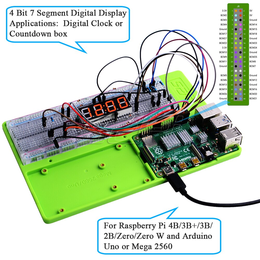 52Pi Original ABS Experiment Holder Platform DIY Kit for Raspberry Pi 4B / 3B+ / 3B / 2B / B+, Zero/W Arduino Uno, Mega 2560