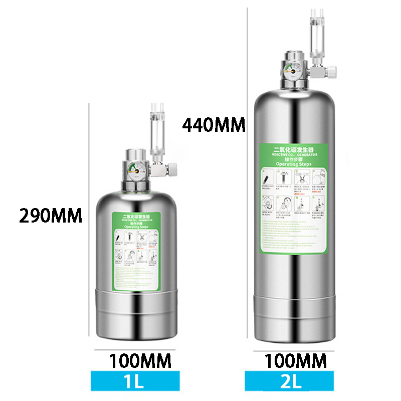 Aquarium CO2 Generator systeem Kit RVS CO2 Cilinder Generator Systeem Kooldioxide Reactor Kit Voor Plant Vis