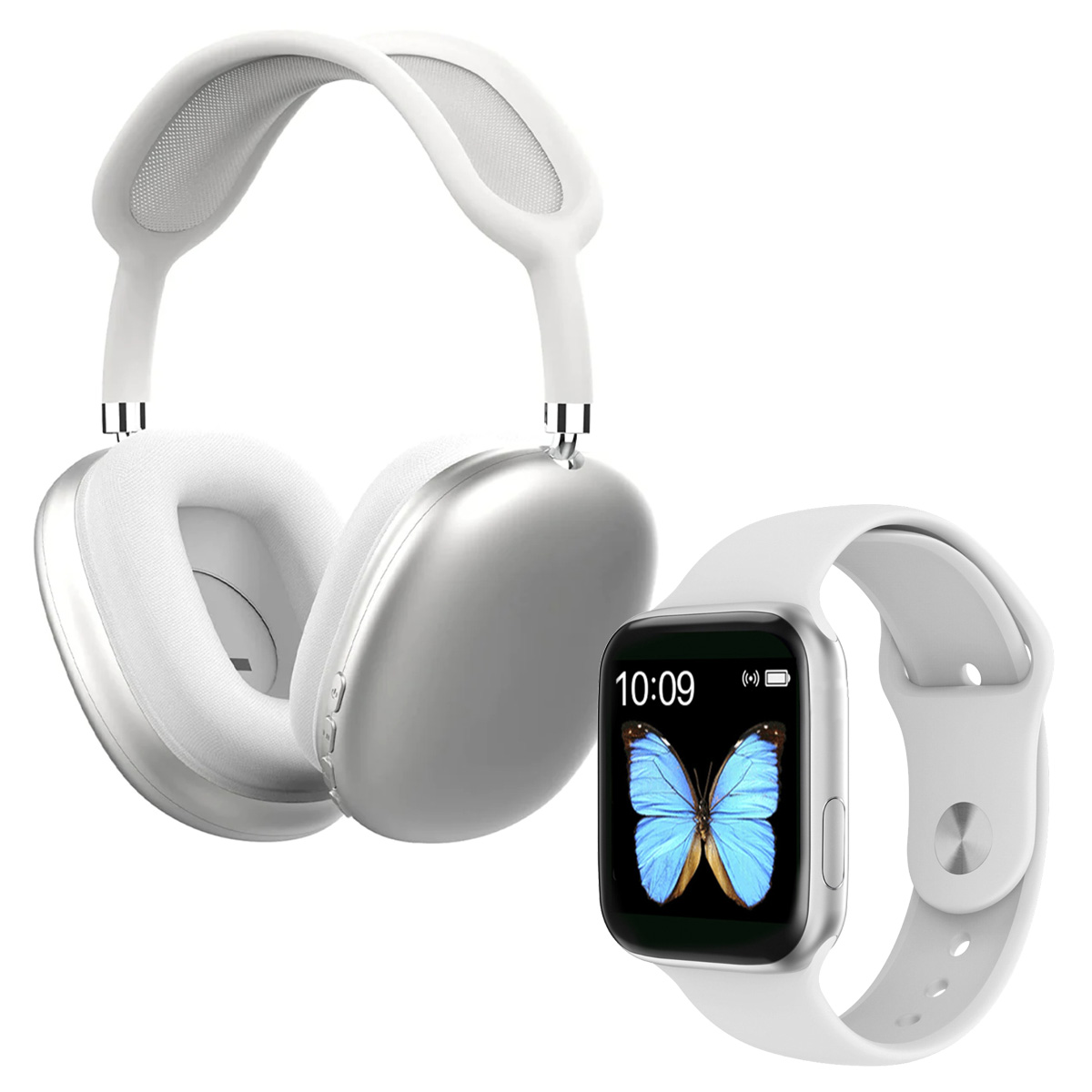 Klack SmartWatch Pack com Headband, Bluetooth, Capacetes sem fios: Branco