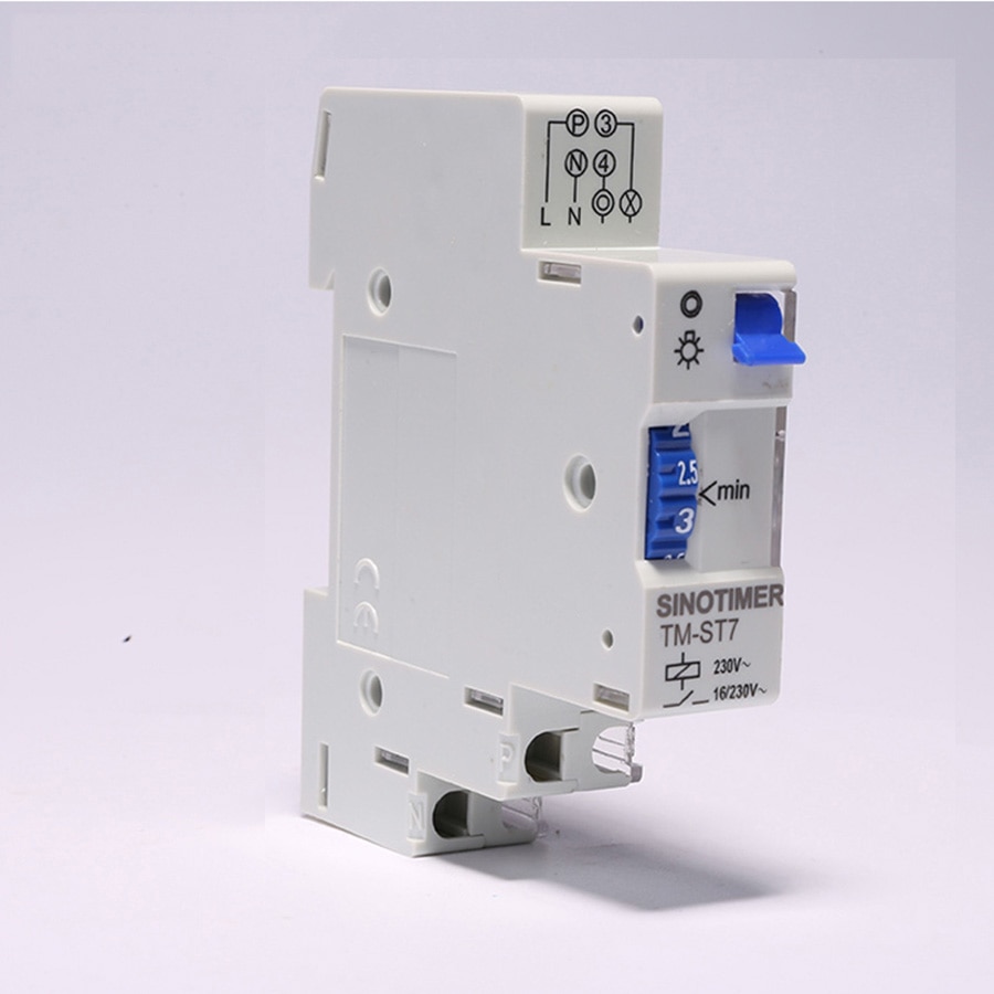 TM-ST7 220V AC 7 Minutes Mechanical Timer 18mm Single Module Din Rail Staircase Timer Time Switch Timer Clock