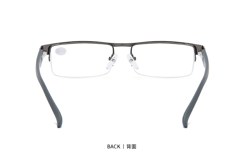 Square Half Frame Alloy Reading Glasses Men Women Eyeglasses Hyperopia Prescription glasses +1.0+1.5+2.0+2.5+3.0+3.5+4.0
