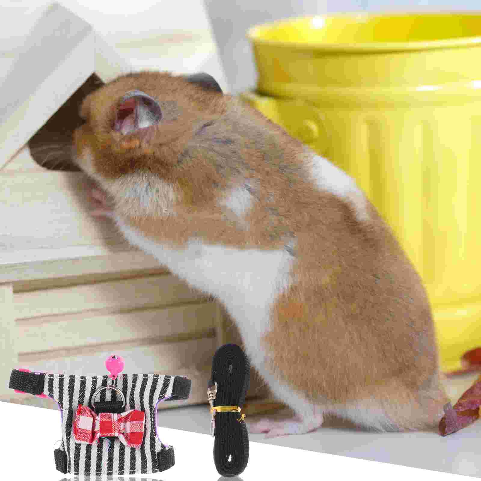 2 Sets of Portable Rat Harness Comfortable Hamster Harness Adjustable Hamster Leash