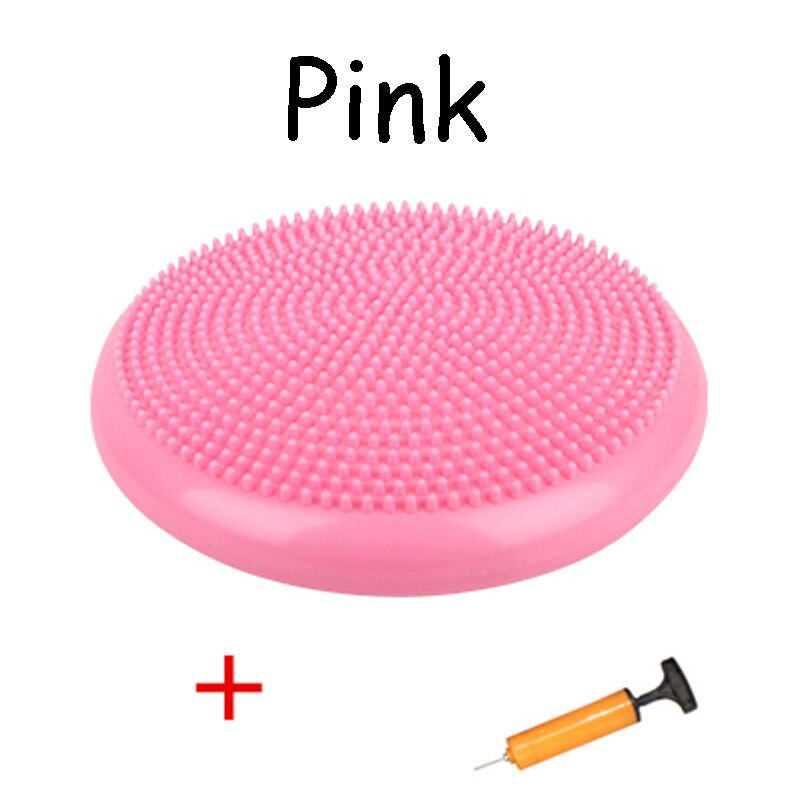 34CM Yoga Balls Pad Wheel Stability Balance Ball Massage Cushion for Fitness Pilates Pad Gym Exercise Balance Ball: Pink