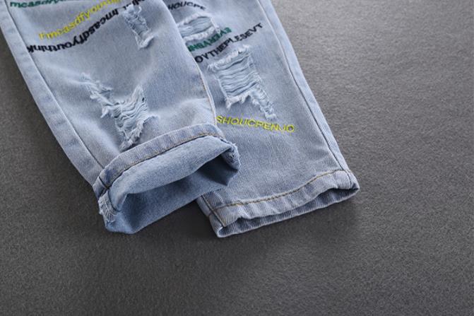 Pantalones vaqueros con agujero roto para niños y niñas, jeans rasgados, informales, sueltos, para primavera y verano,