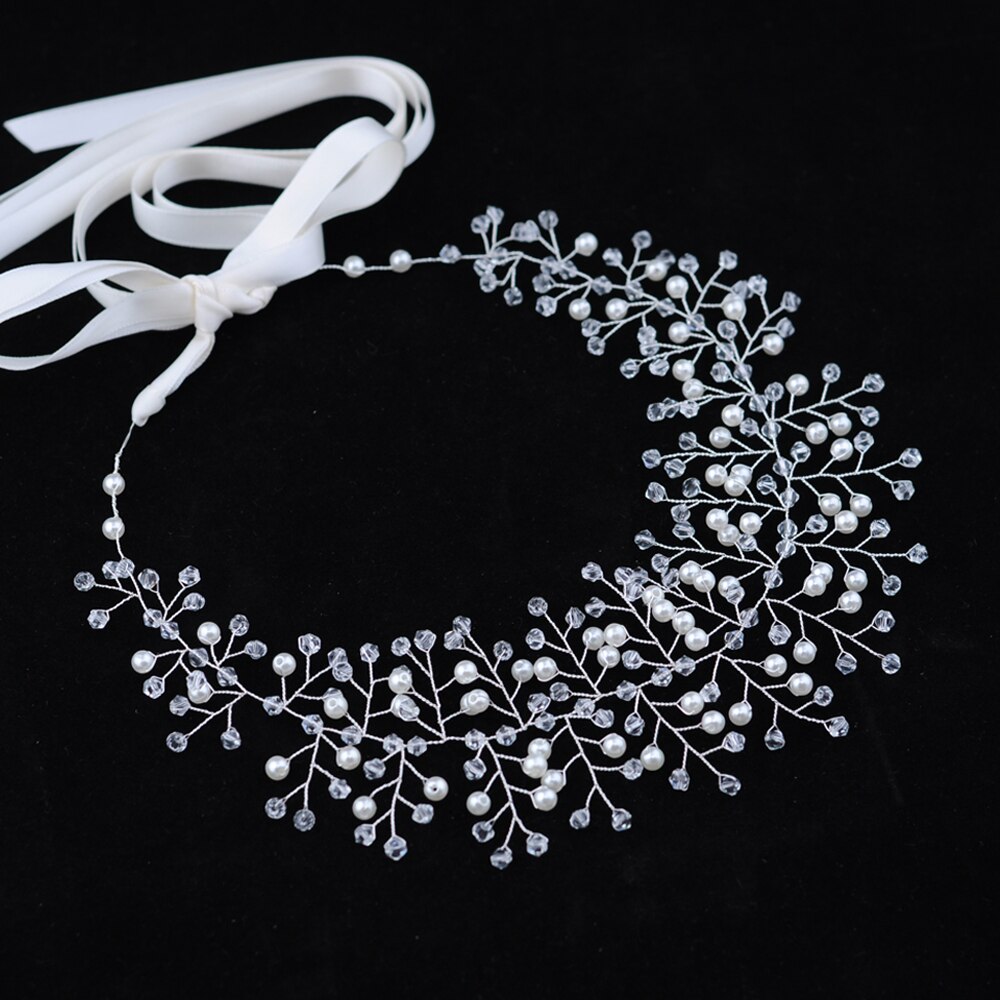 Trixy H55-s Steentjes Wedding Hoofdband Bruid Strass Kralen Haarspelden Bruids Hoofddeksel Bruiloft Haar Sieraden Accessoires