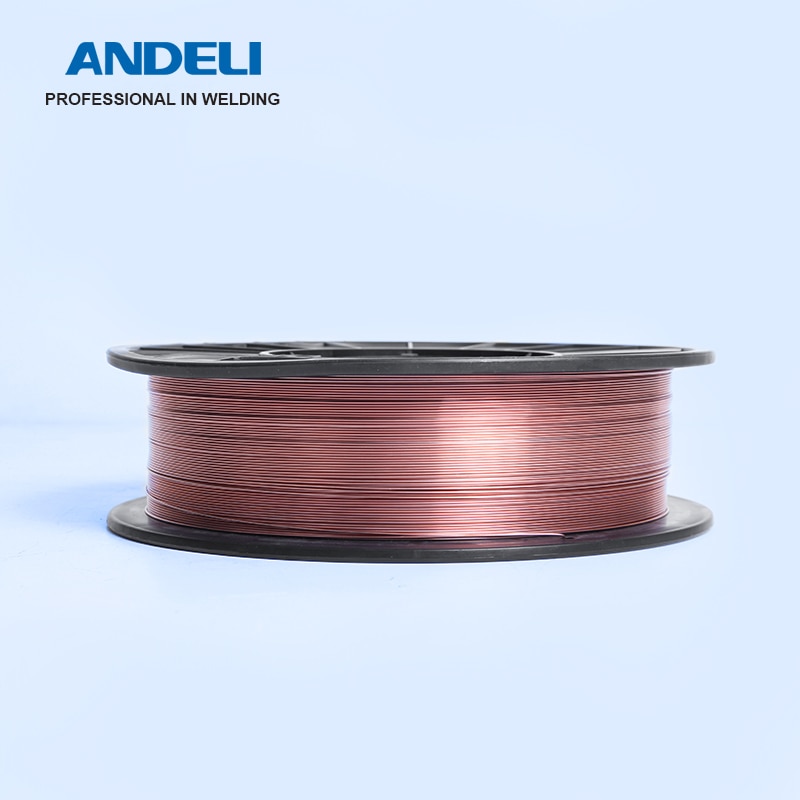 ANDELI-Alambre de soldadura de acero al carbono, 0,8/1,0mm, 1kg, para soldadura de Gas, MIG, máquina de soldadura