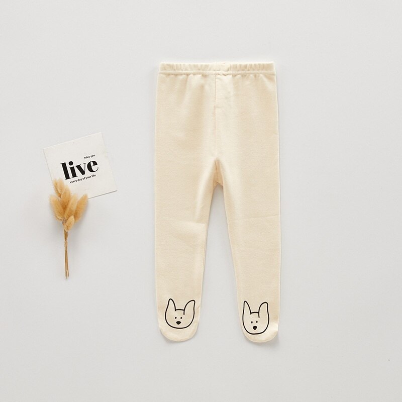 2022 neue Frühjahr Kinder Mädchen Jungen Leggins Beige Kaffee Cartoon Elefanten Große PP Strumpfhosen Strümpfe Bebe Hosen Casual Kleidung E9302