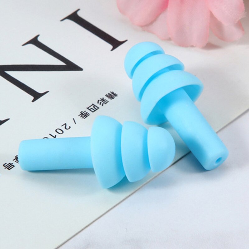 6Pairs Box-packed Comfort Anti-Noise Earplugs Reduction Silicone Soft Ear Plugs Swimming Silicone Earplugs Protective For Sleep: Blue