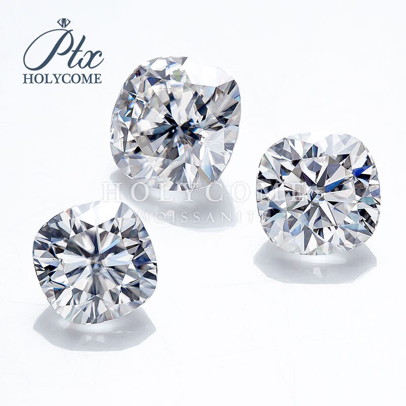 Wuzhou holycome venda quente brilhante corte 0.5 quilates def forma almofada moissanite