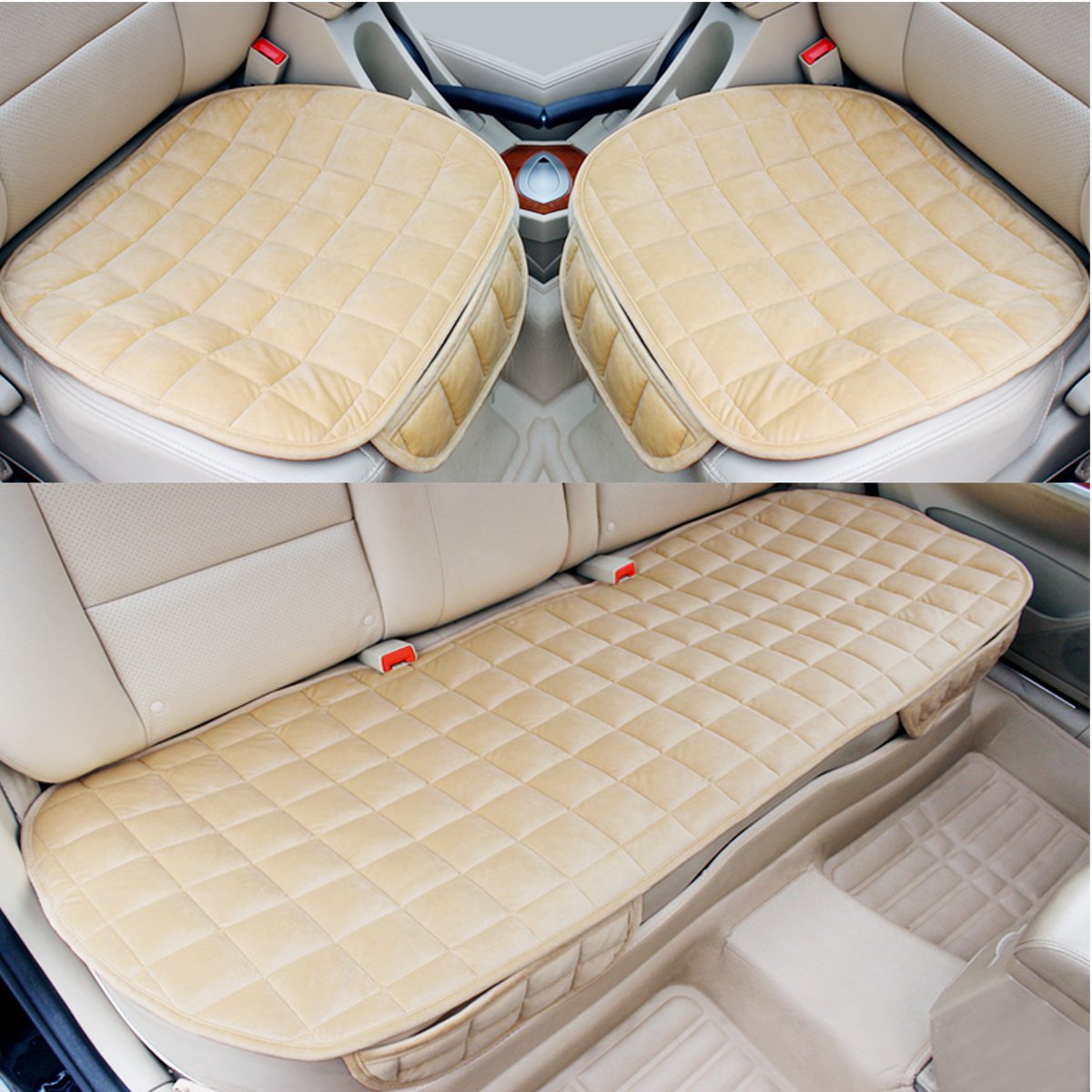 Auto Voor Achter Universal Seat Cover Winter Warm Zwart Zitkussen Anti-Slip Achter Back Chair Seat Pad Voor voertuig Auto Protector