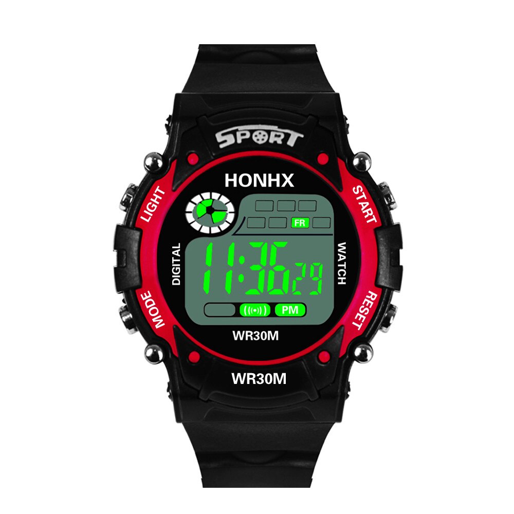 Men Watches Digital Analog LED Display With Alarm Date Watches Male Outdoor Sports Silicone Wrist Clock Reloj Hombre homme: Red