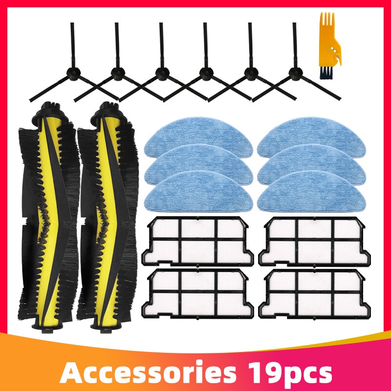Roller Brush Spin Brushes Strainer Filter Mop Cloth for Chuwi iLife V7 / V7s / V7s Pro V7s Plus Robot Vacuum Cleaner Spare Part: SET 3