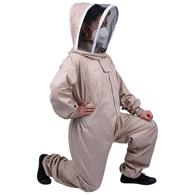BeeKeeping Suit Full Body Clothing Veil Hood Hat Clothes Jacket Protective Beekeeping Suit Beekeepers Bee Suit