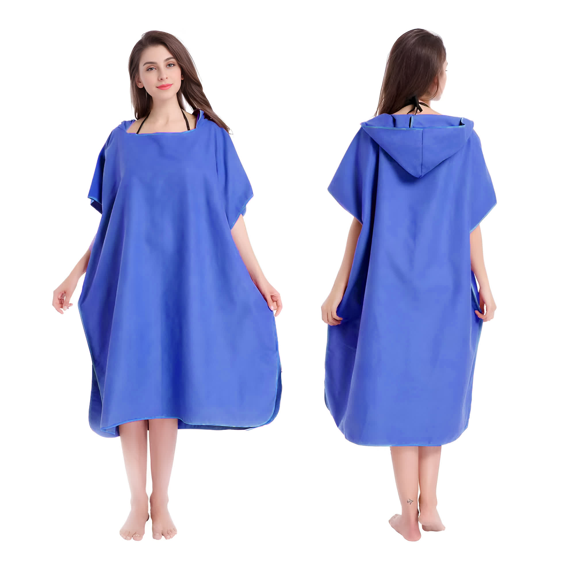 Mikrofaser-Kapuzenhandtuch für Männer und Frauen, Schwimmen, Strand, Reisen, schnell trocknend, Wickelmantel, Umhang, Badetuch, Bademantel, Surfen-Poncho, Sauna, Spielen: MULTI