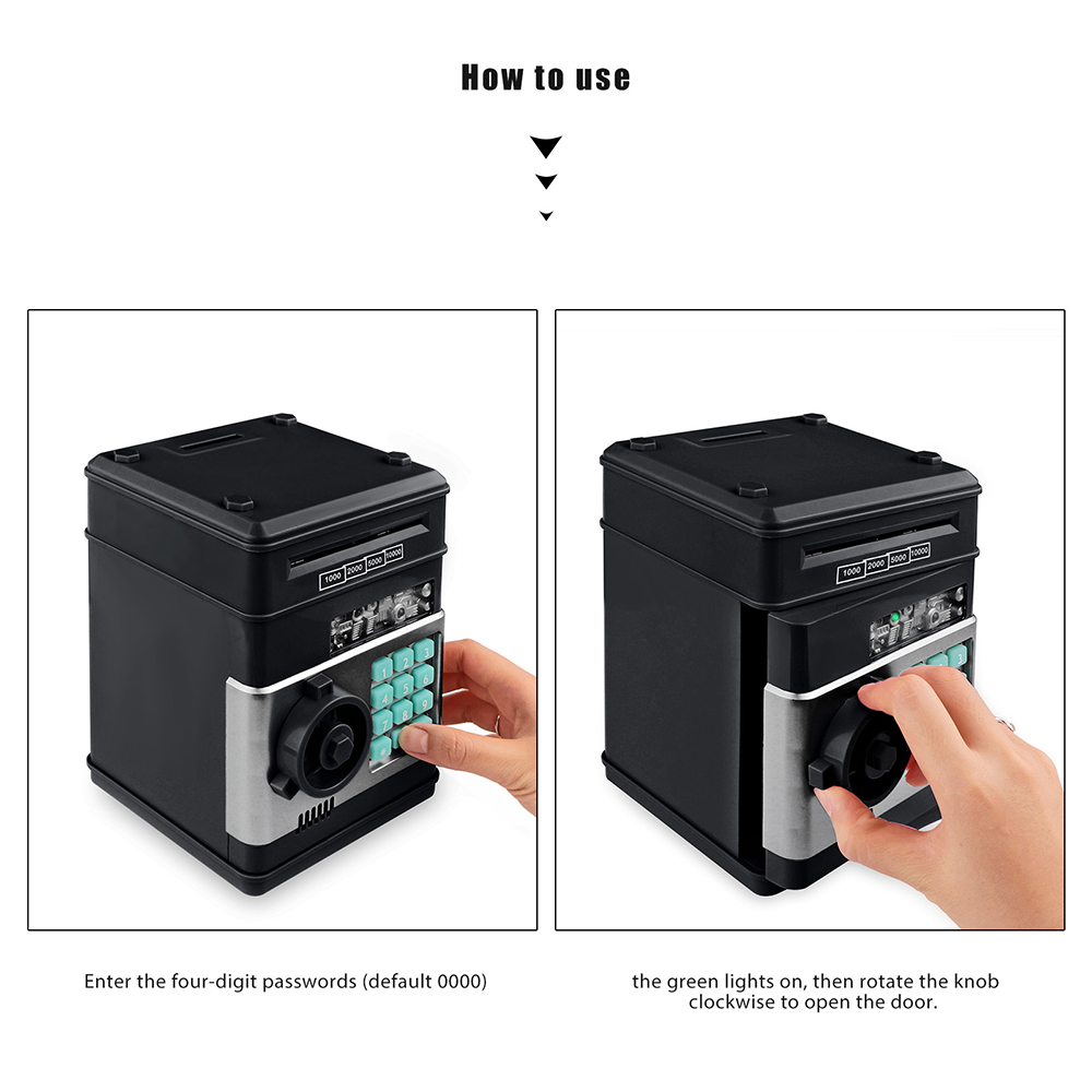 Tirelire électronique automatique avec mot de passe, coffre-fort automatique pour pièces de monnaie, dépôt de billets de banque,