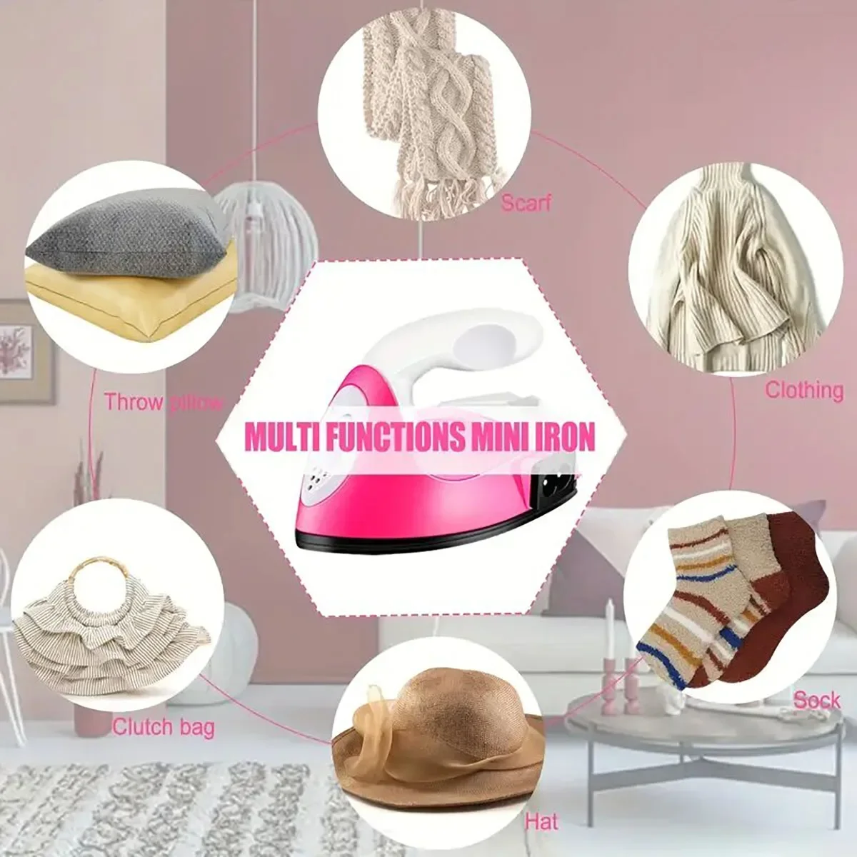 1pc mini-hobbyjärn minipress ministrykjärn bärbart handhållet litet strykjärn med laddningsbas tillbehör - pärltillbehör