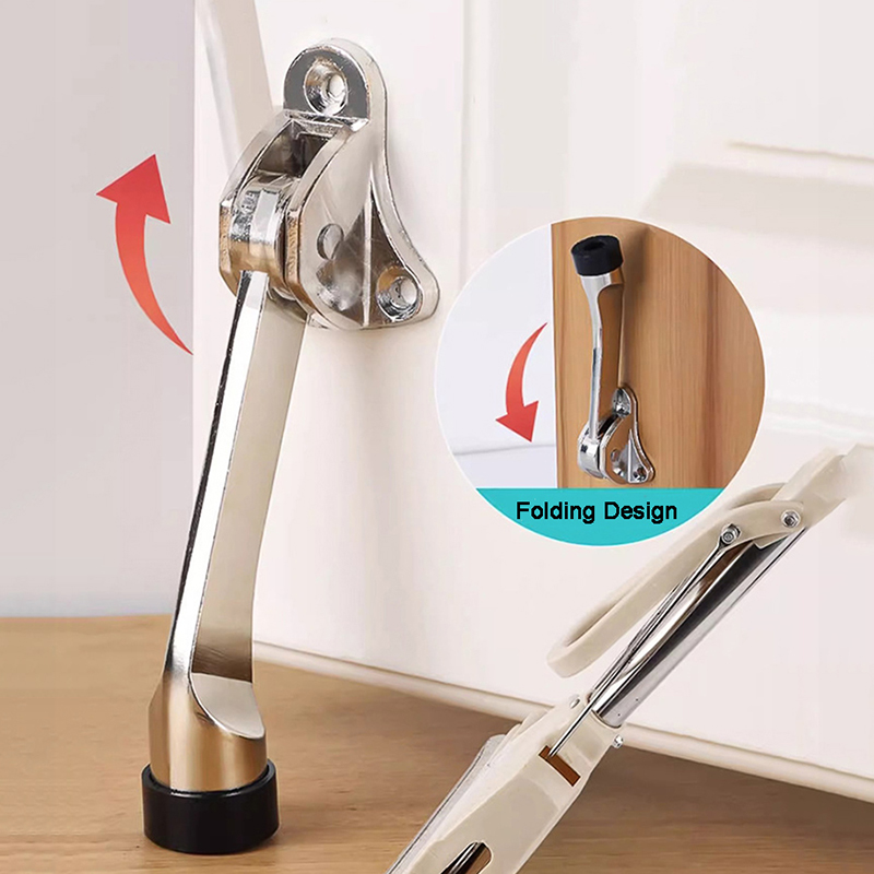 Support de butoir de porte coupe-vent à pédale, mobile, anti-poussement, robuste, en alliage de Zinc, pliable, Angle de fermeture réglable pour porte