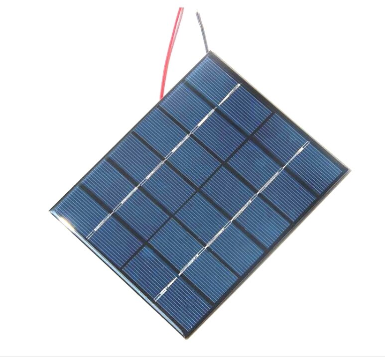 2w 6v epoksy solcelle polykrystallinsk solcellepanelmodul med kabel gjør-det-selv-system solcellelader til 3.7v batterier 2 stk.