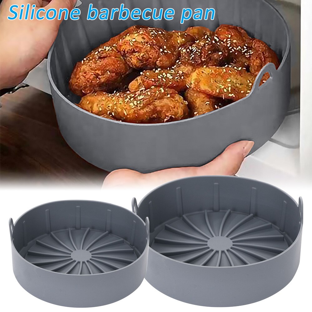 Multifunctional Air Fryer Silicone Pot Air Fryers Oven Tools Kitchen Utensils Bread Fried Chicken Pizza Tray Kitchen Accessories